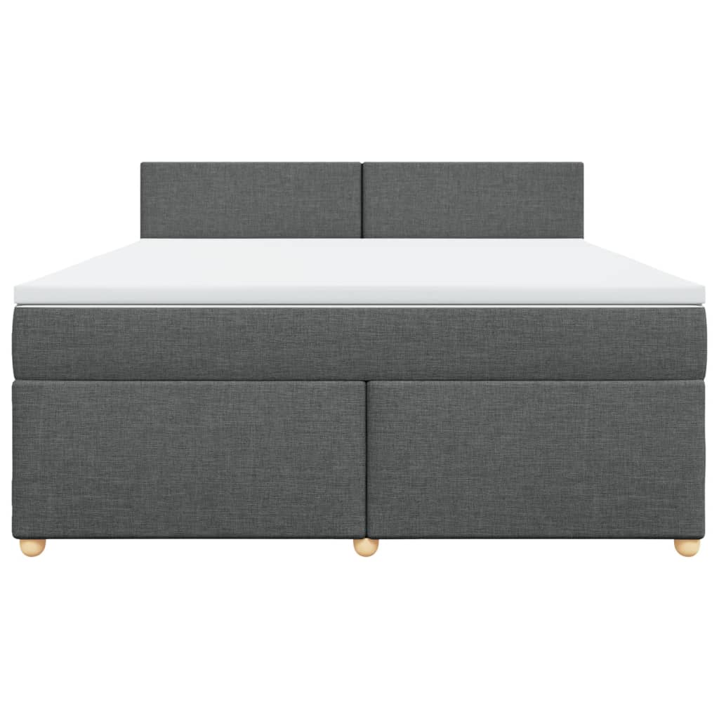 Cama com molas/colchão 180x200 cm tecido cinzento-escuro