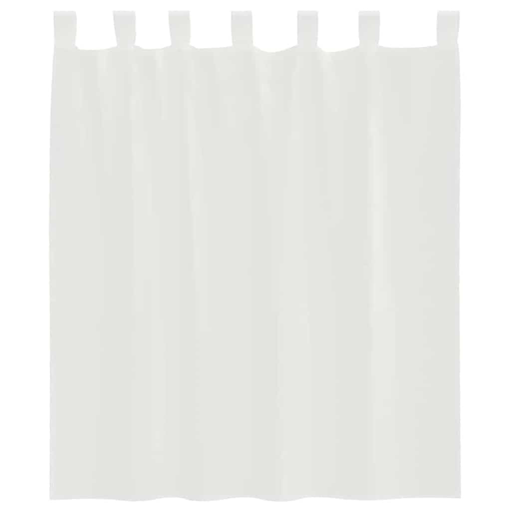 Cortinas de voile com bolsos para varão 2 pcs branco