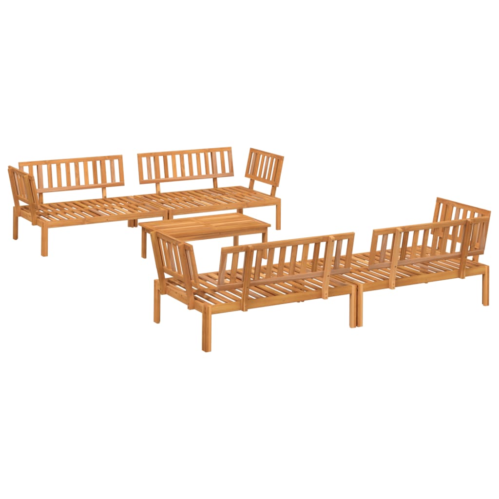 5 Pcs conjunto de móveis de paletes p/ jardim acácia maciça