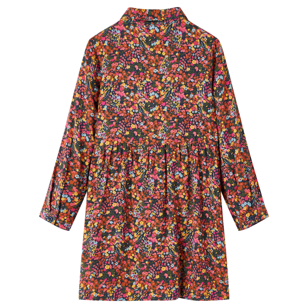 Vestido de manga comprida para criança multicor 104