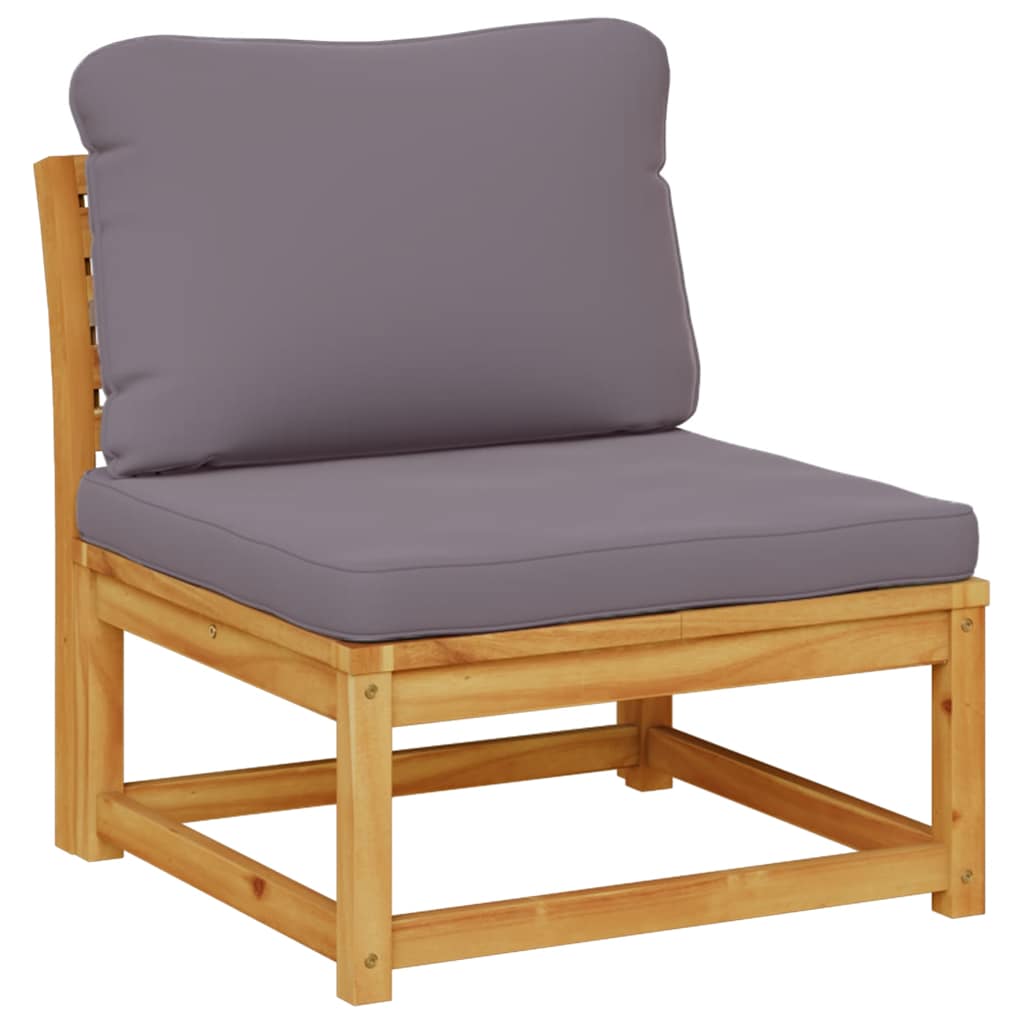 4 Pcs conjunto lounge de jardim com almofadões acácia maciça