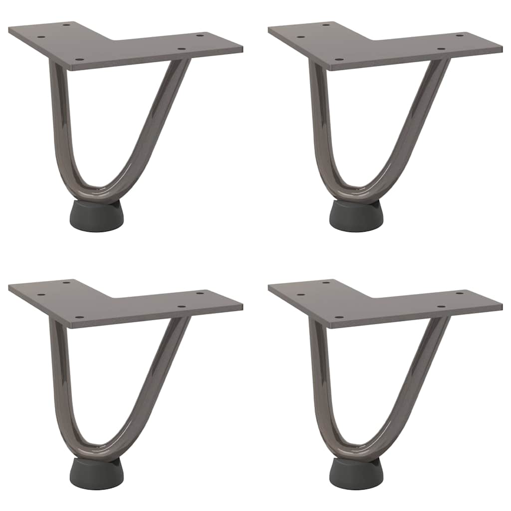 Pernas de grampo para mesa de centro 4 peças aço natural 10 cm aço maciço