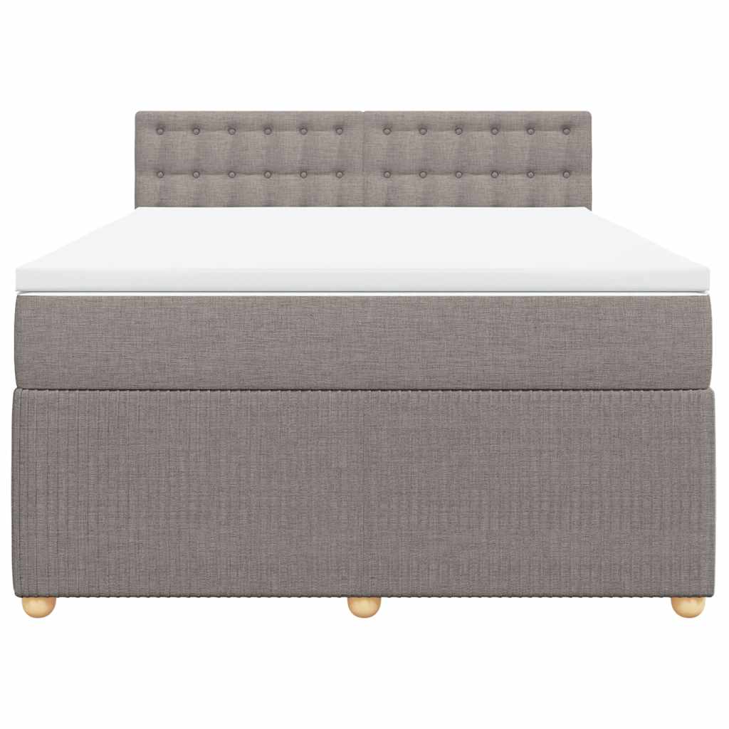 Cama com molas/colchão 140x190 cm tecido castanho-acinzentado