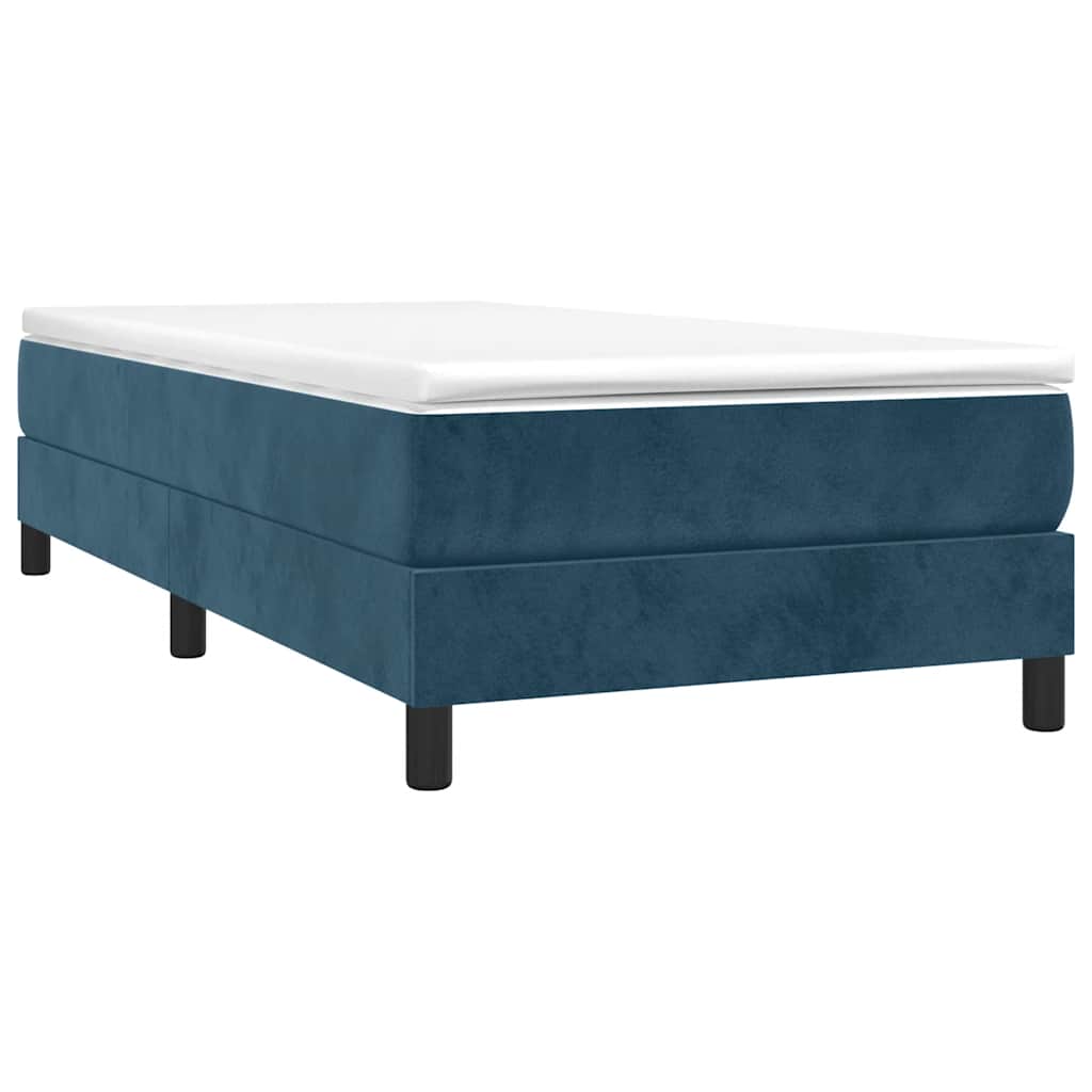 Estrutura de cama com molas 80x200 cm veludo azul-escuro