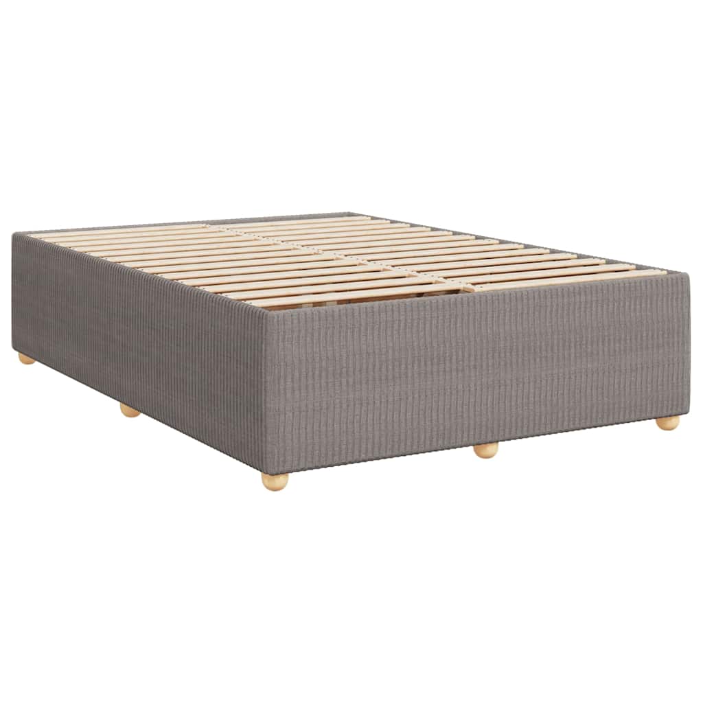Cama sem colchão 140x200 cm tecido castanho-acinzentado