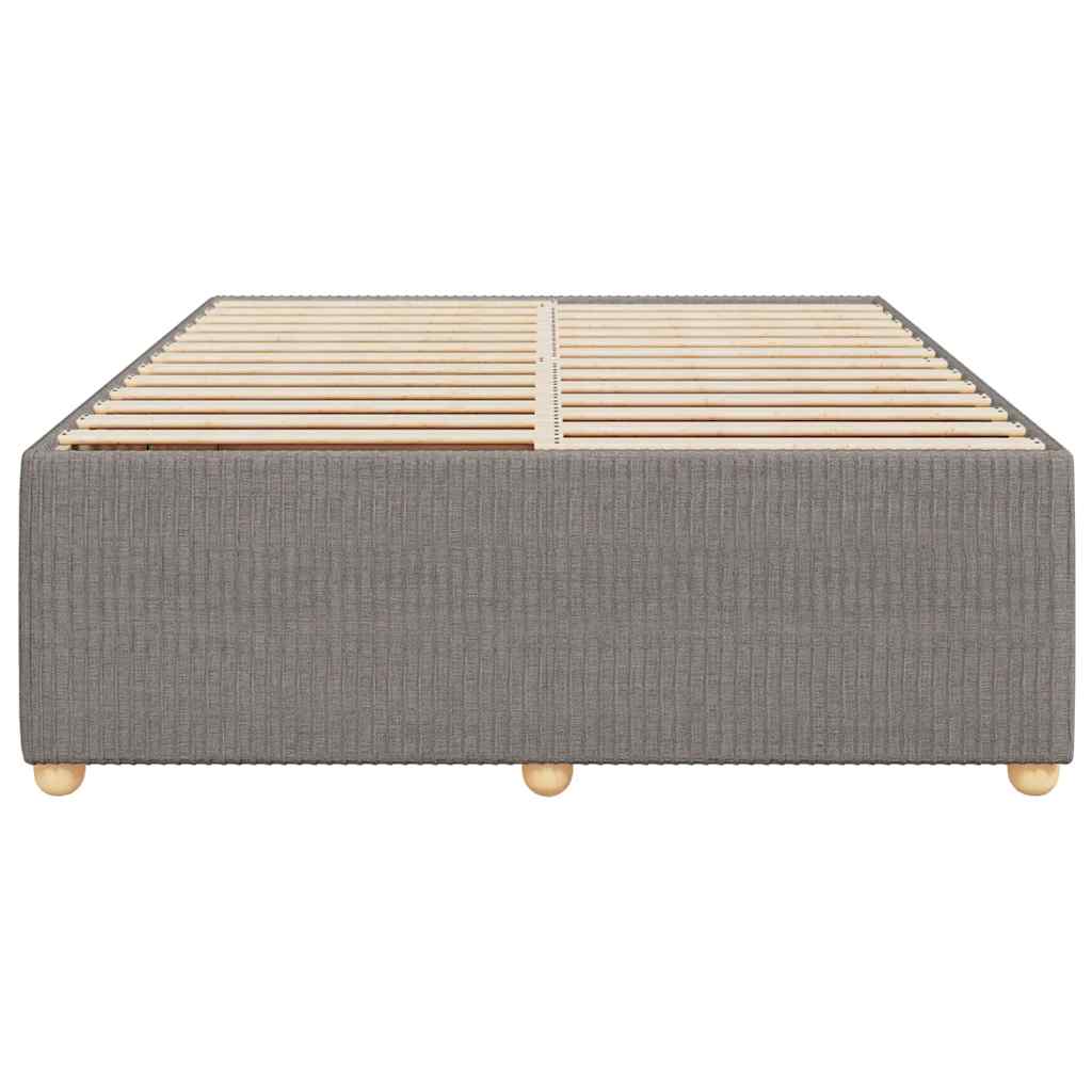 Cama sem colchão 140x200 cm tecido castanho-acinzentado