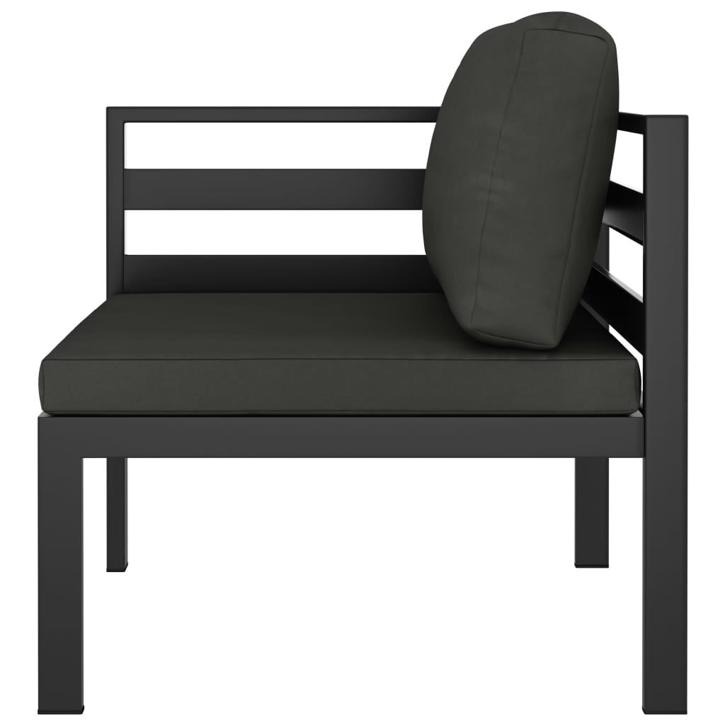 6 Pcs conjunto lounge jardim com almofadões alumínio antracite