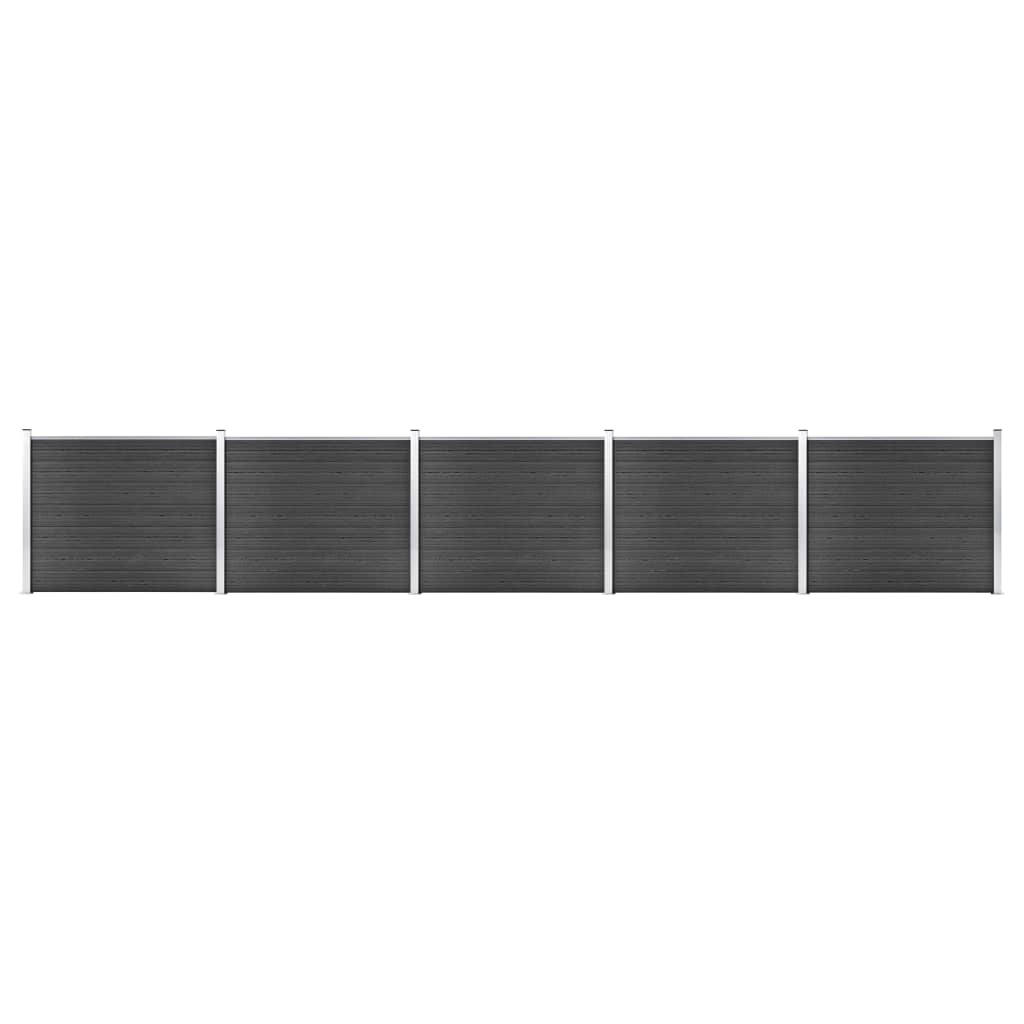 Conjunto painel de cerca 872x146 cm wpc cinzento