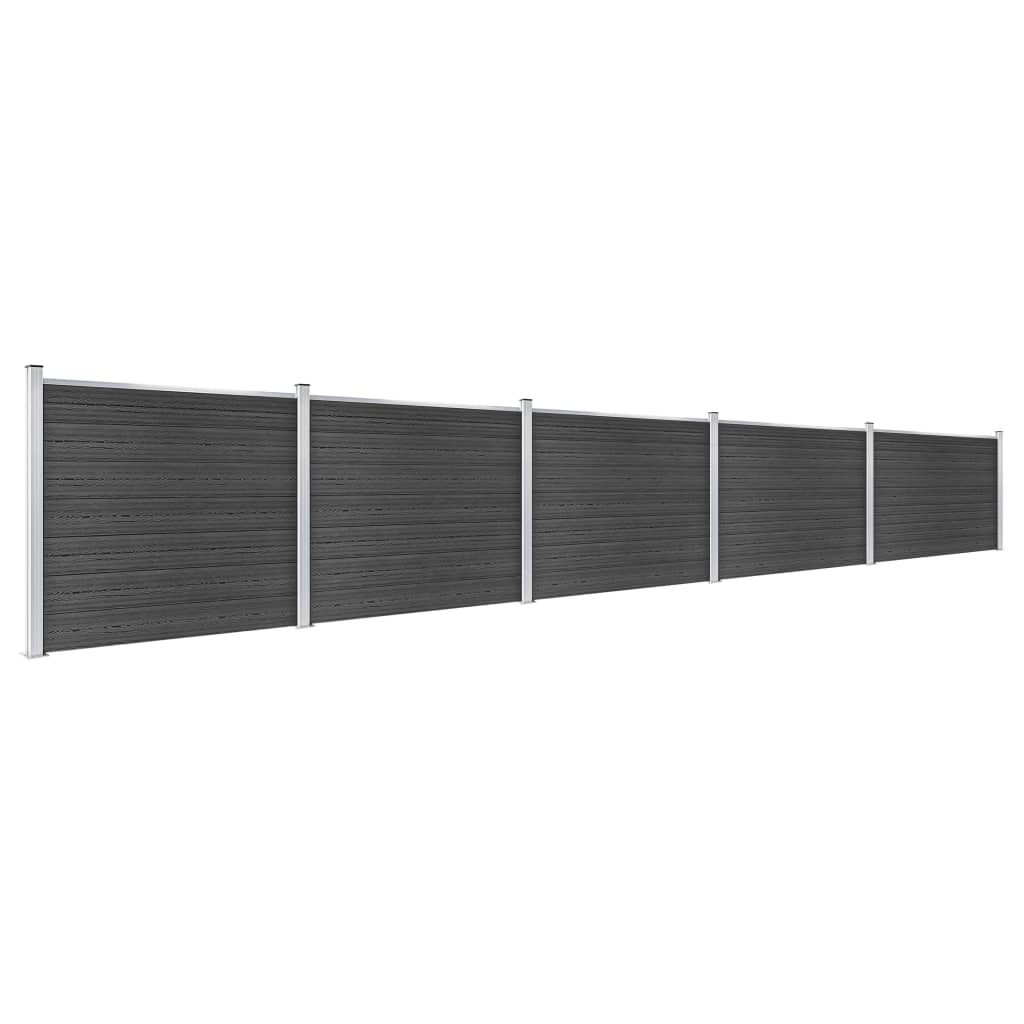 Conjunto painel de cerca 872x146 cm wpc cinzento