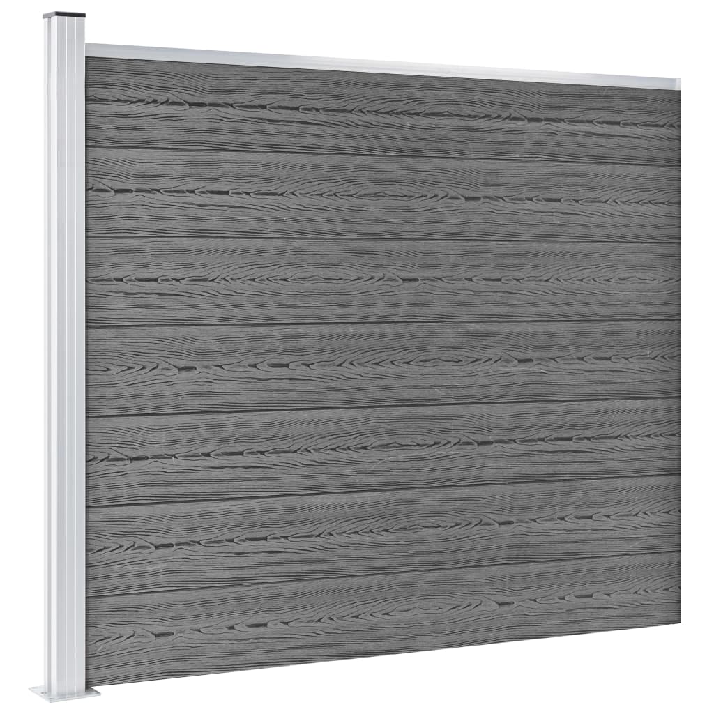 Conjunto painel de cerca 872x146 cm wpc cinzento