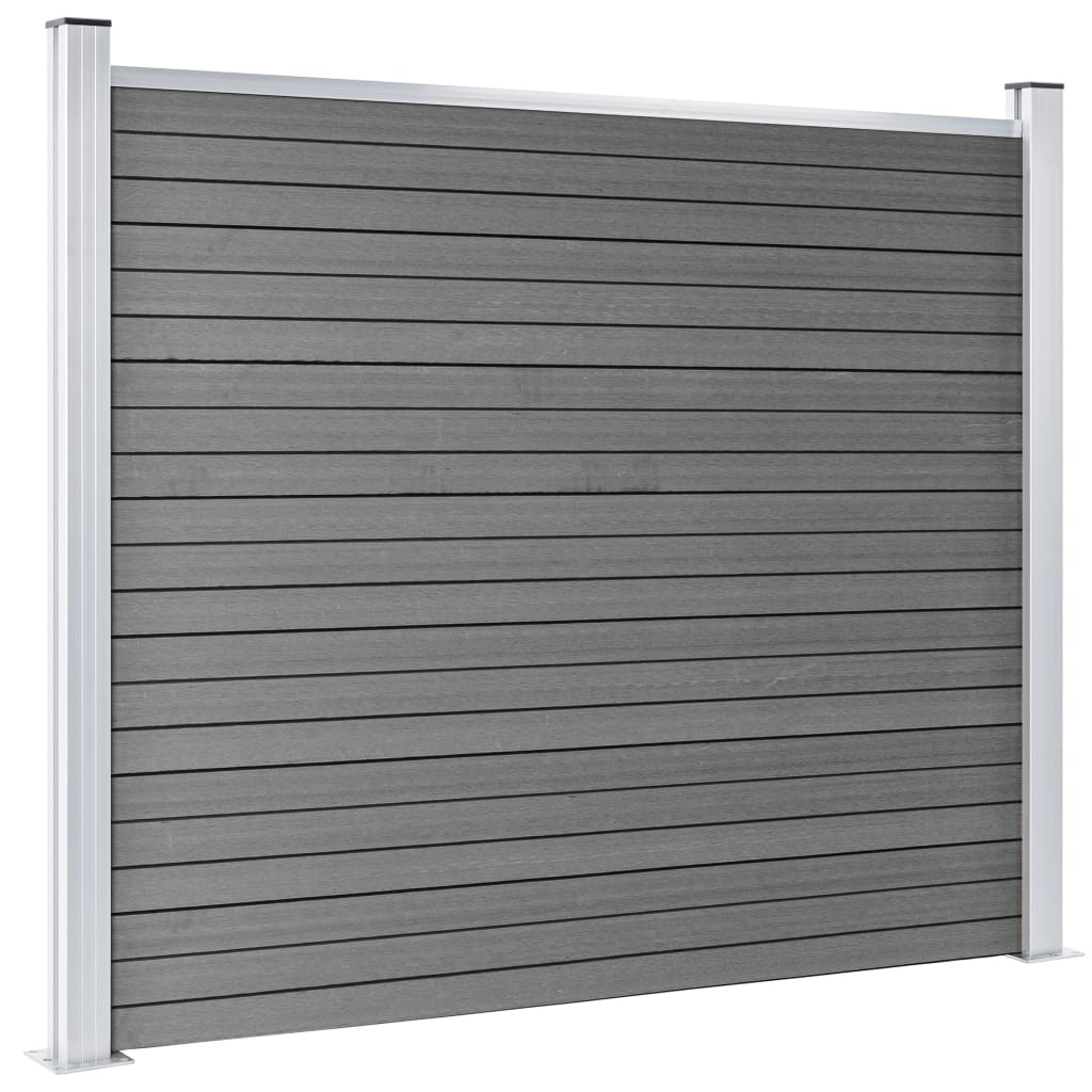 Conjunto painel de cerca 872x146 cm wpc cinzento