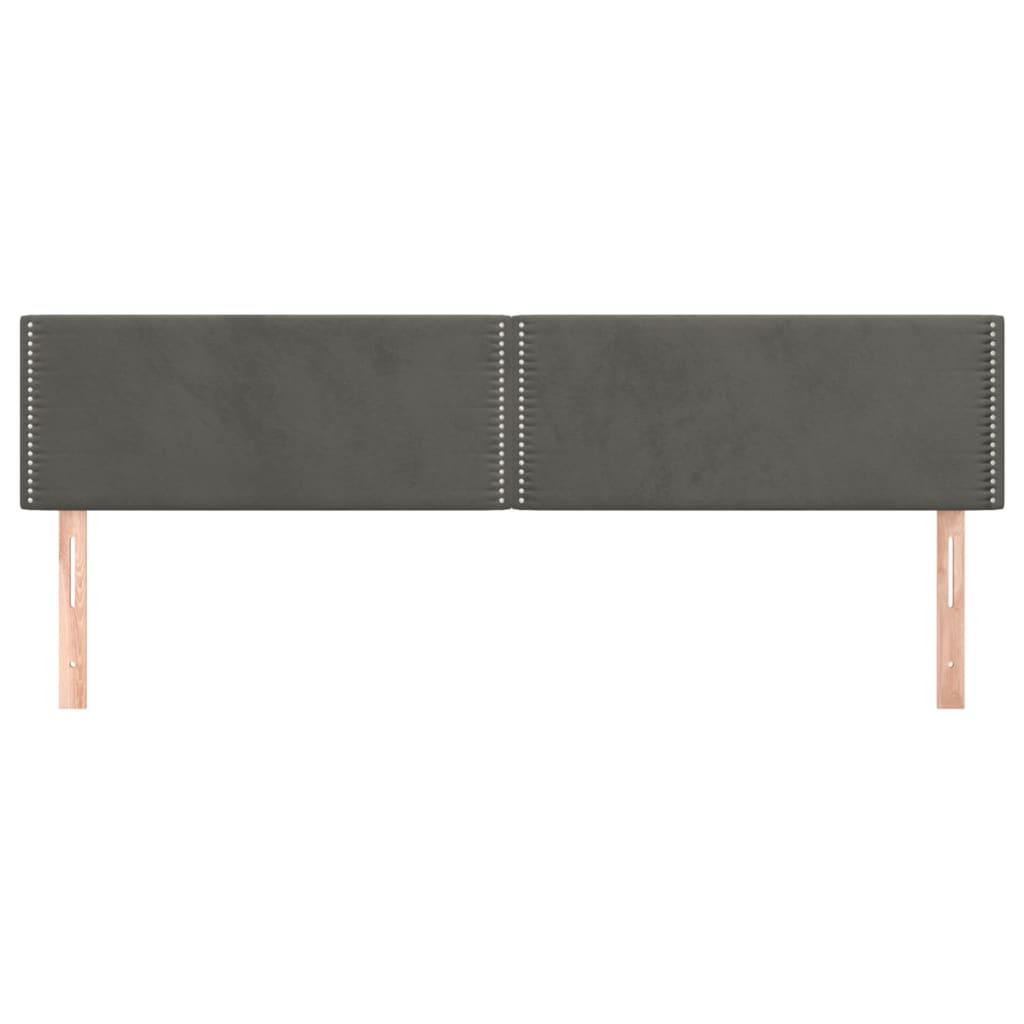 Cabeceiras cinzento-escuro 180x5x78/88 cm veludo