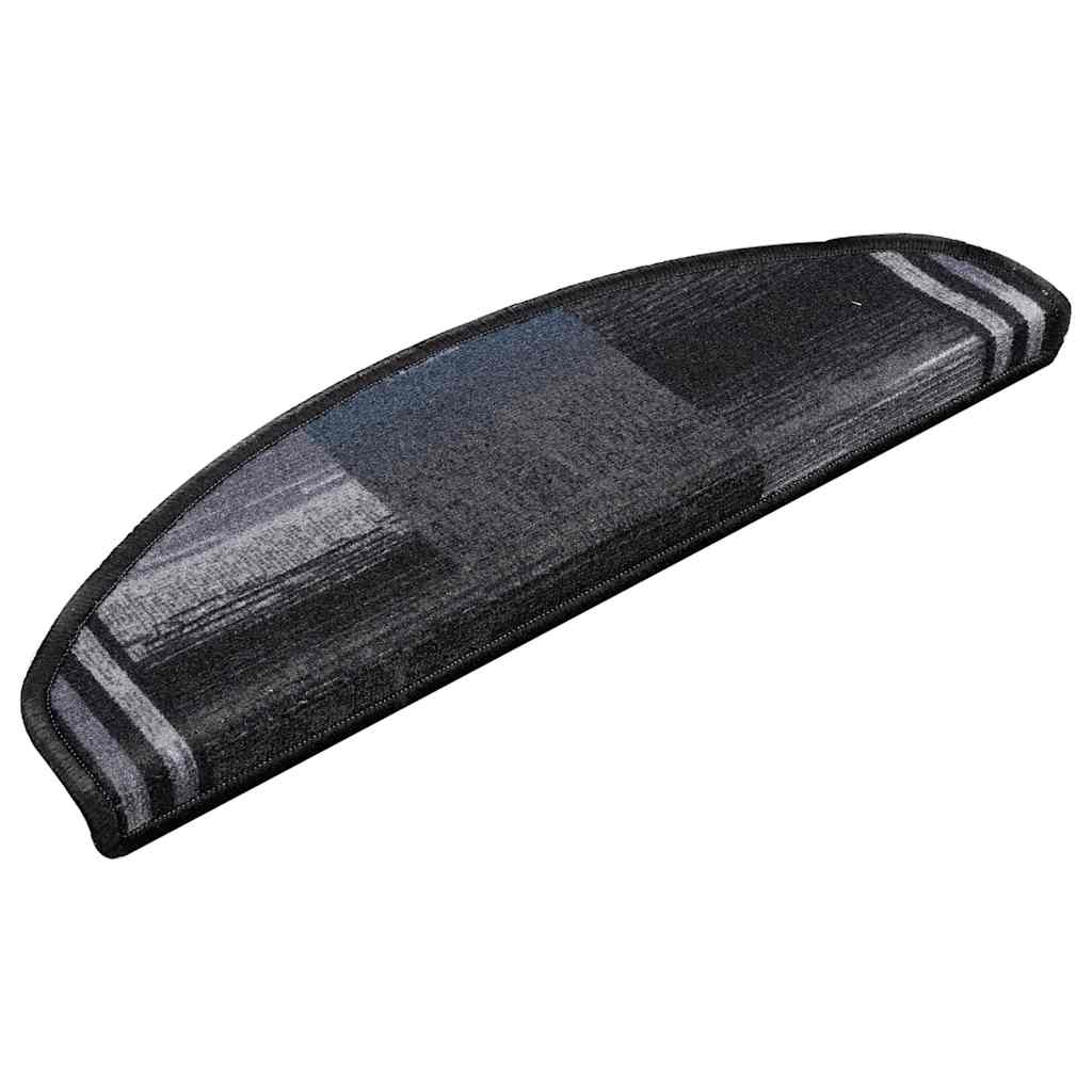 Tapetes de escadas adesivos 5 pcs 65x21x4 cm preto e cinzento