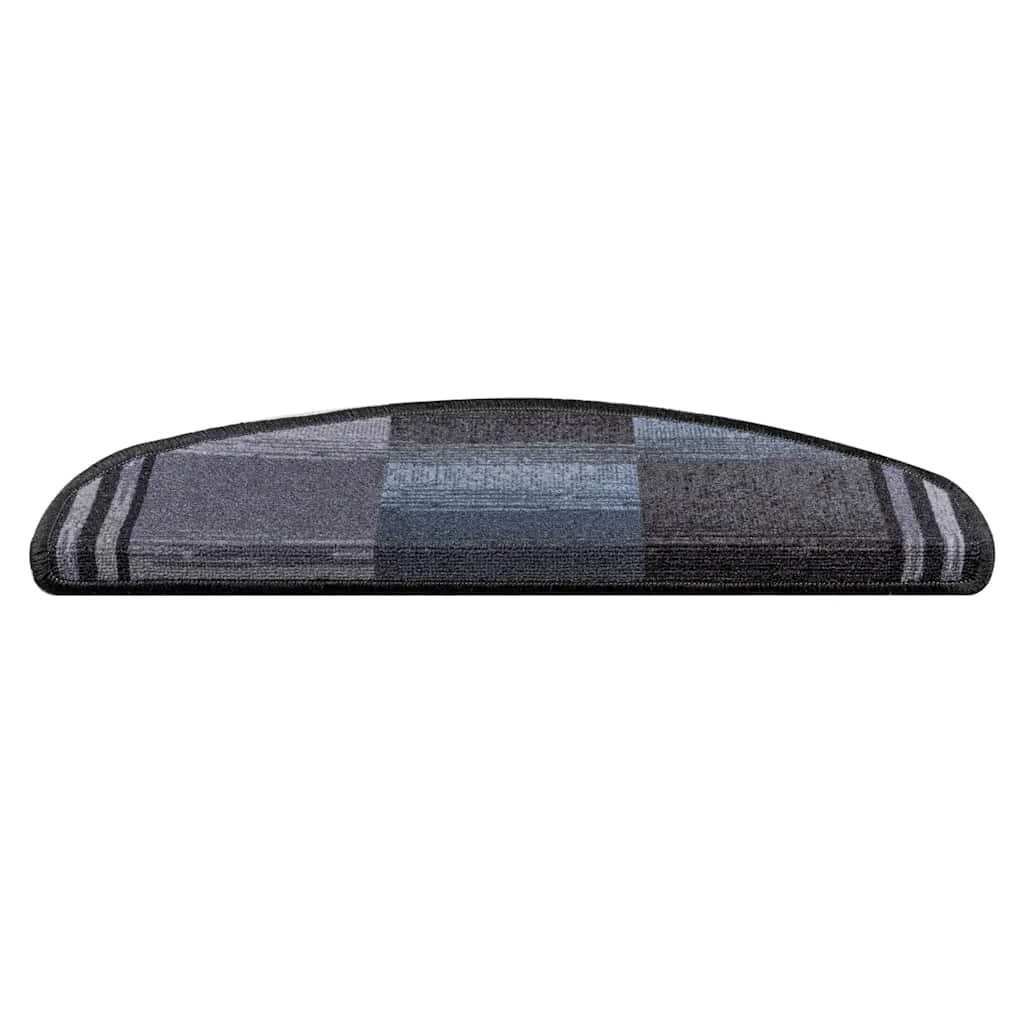 Tapetes de escadas adesivos 5 pcs 65x21x4 cm preto e cinzento