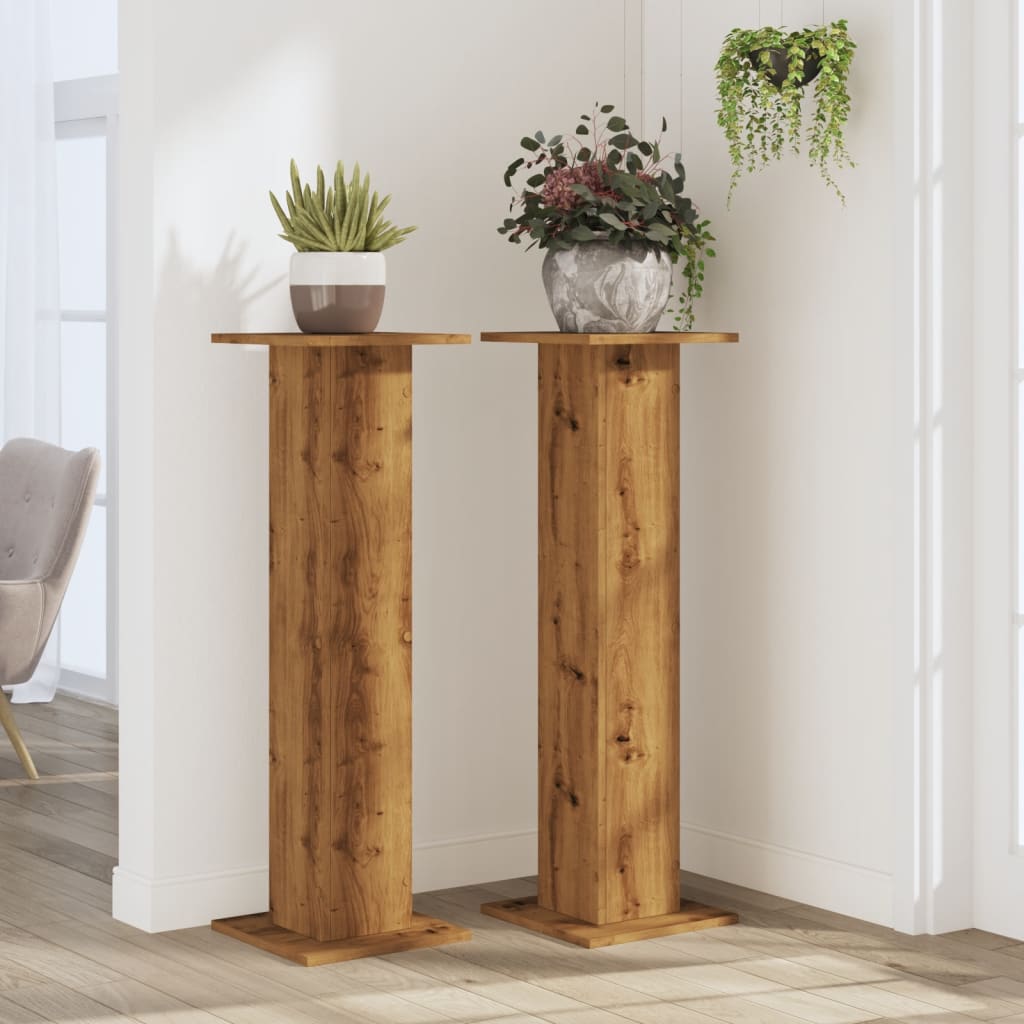 Suportes p/ plantas 2 pcs 30x30x95 cm derivados de madeira