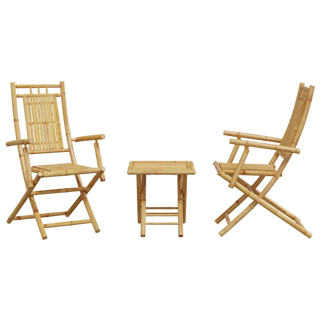3 Pcs conjunto de bistrô em bambu