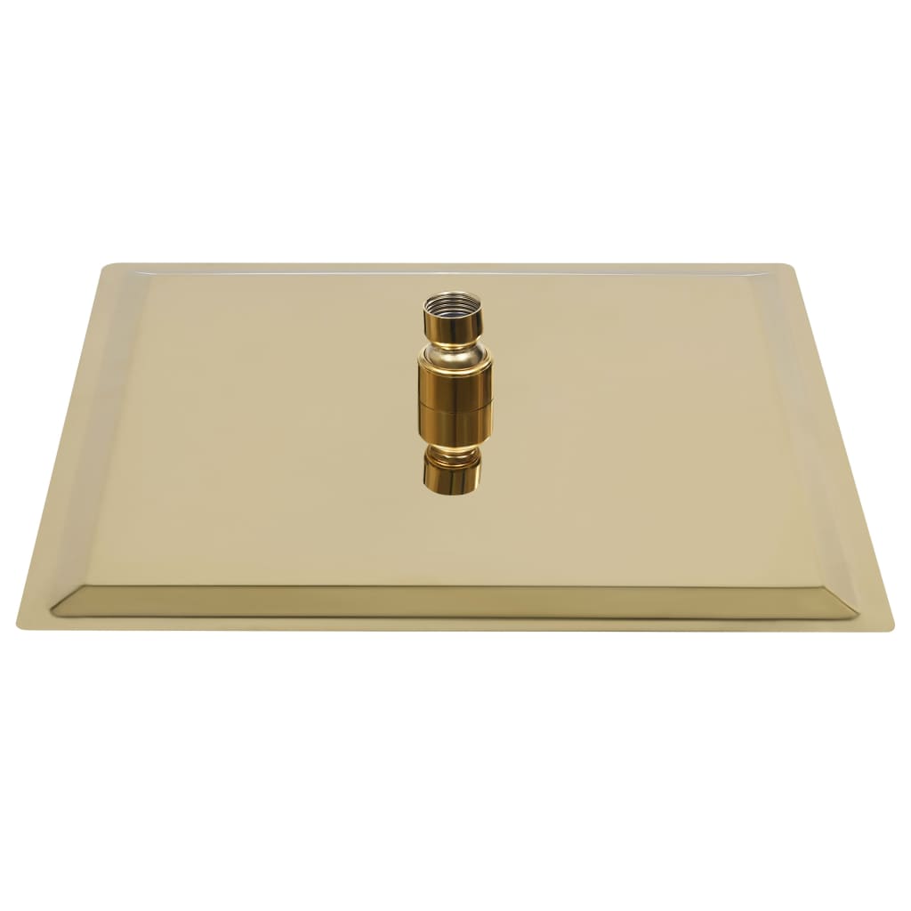 Cabeça de chuveiro quadrada 25x25 cm aço inoxidável dourado