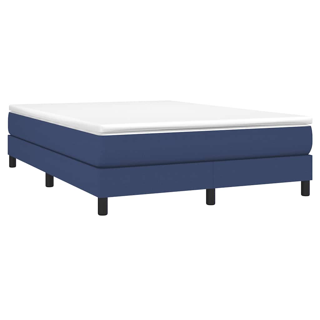 Estrutura de cama com molas 140x190 cm tecido azul