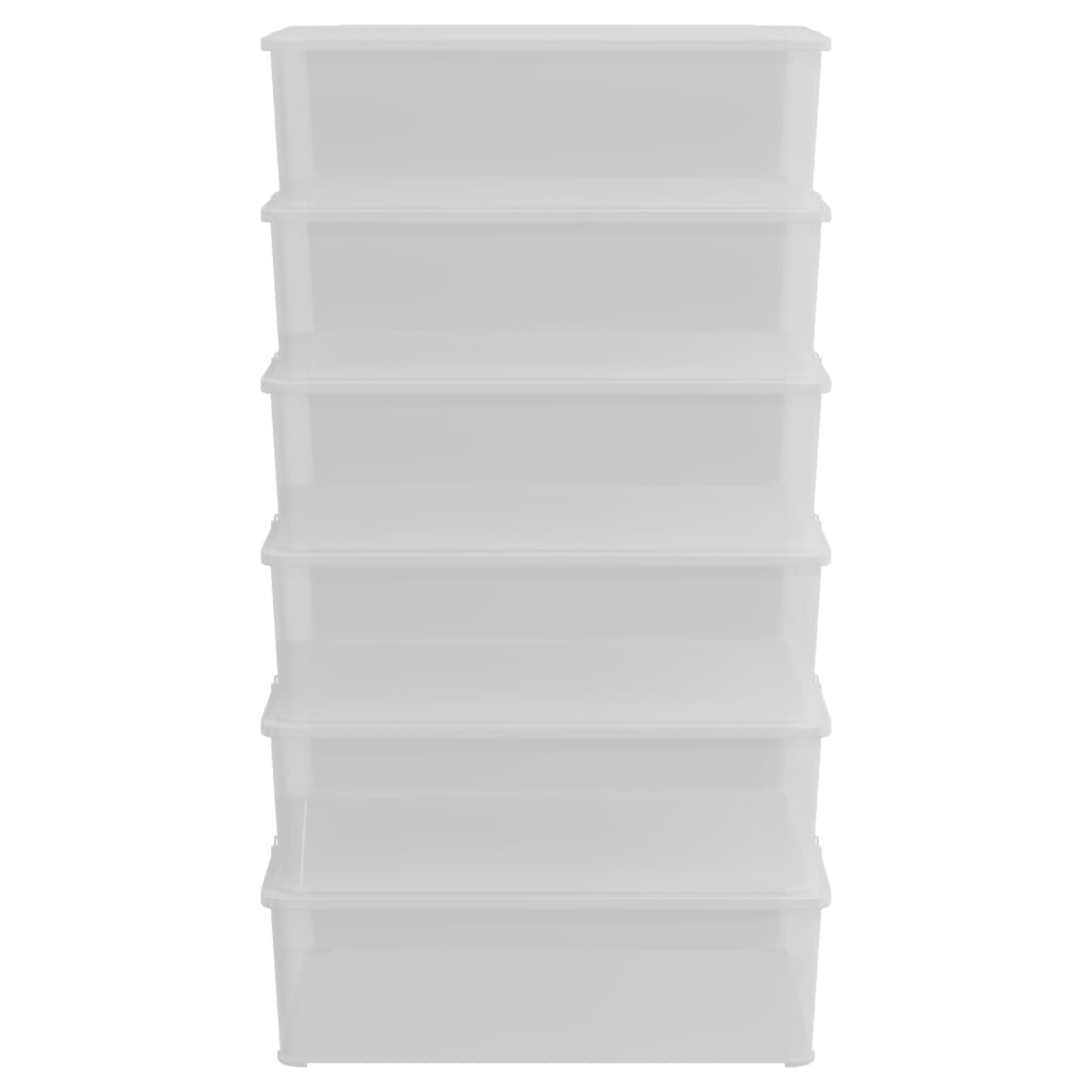Caixas de arrumação empilháveis 6 pcs 25 l plástico