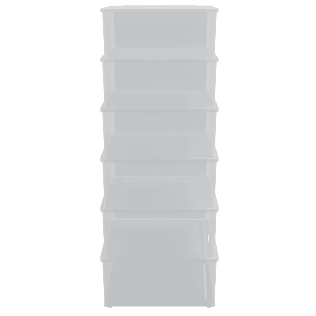 Caixas de arrumação empilháveis 6 pcs 25 l plástico