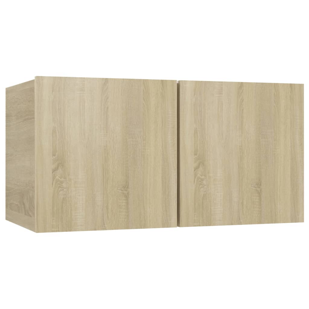 6 Pcs conjunto móveis de TV derivados madeira carvalho sonoma