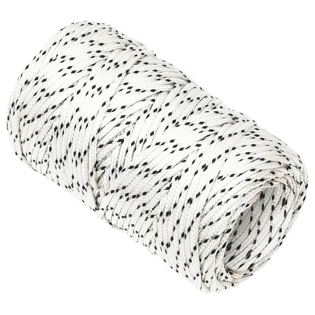 Corda entrançada para barco 2 mm 25 m poliéster branco