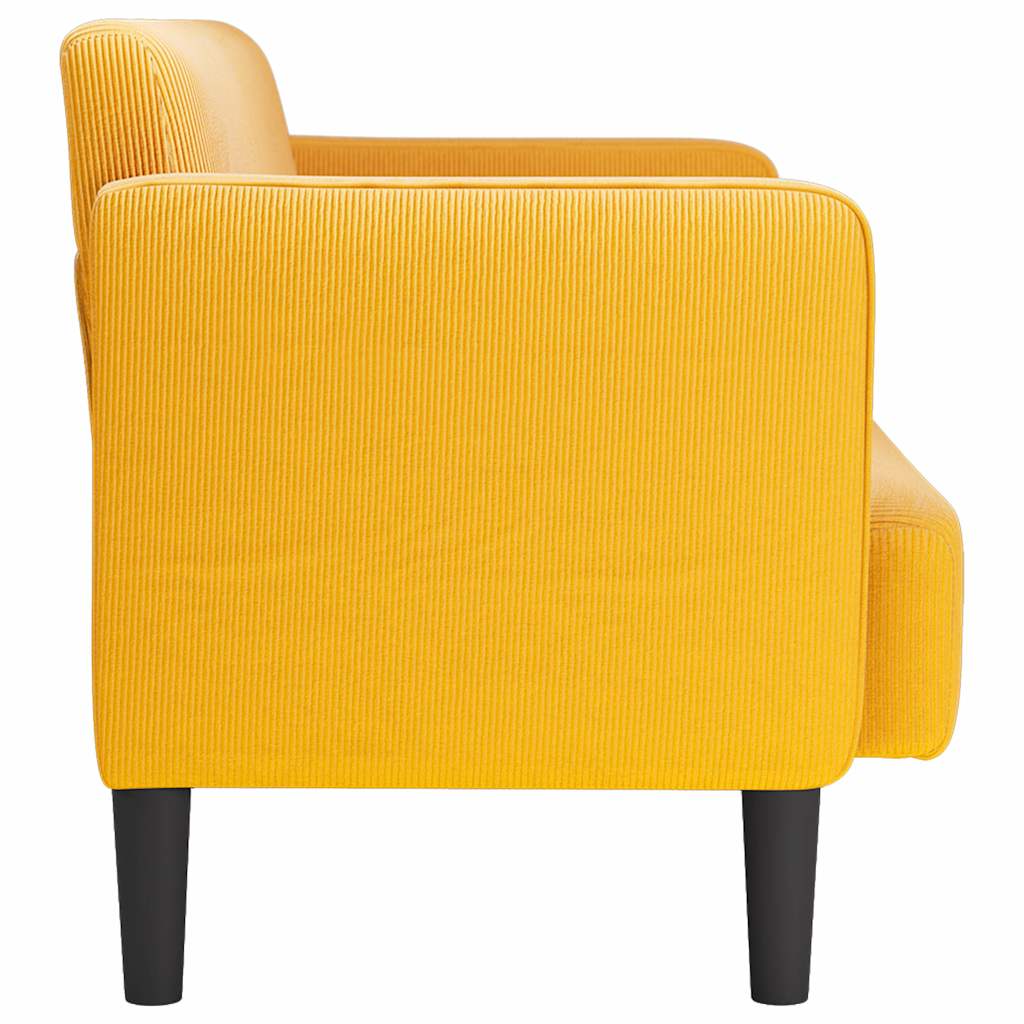 Sofá-luvas 109 cm tecido corduroy amarelo-claro
