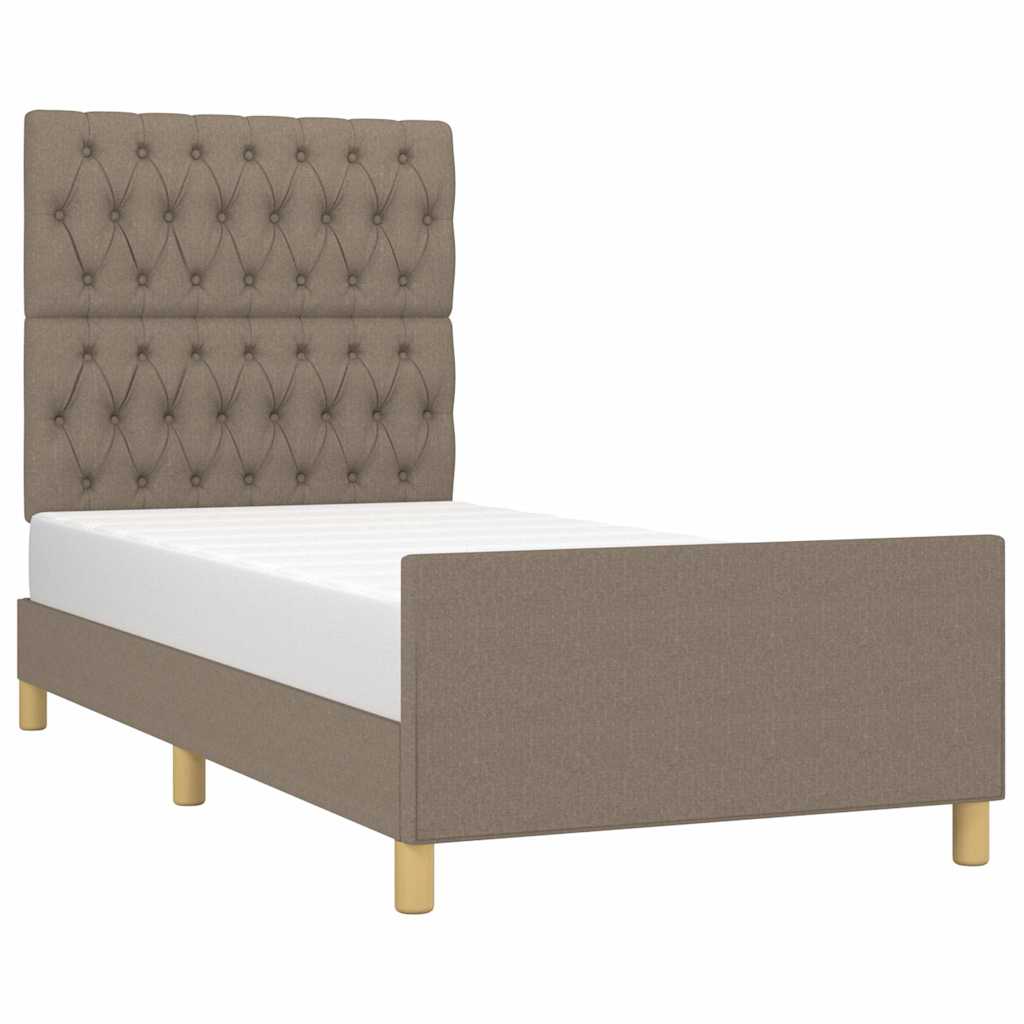 Estrutura de cama sem colchão 90x190 cm tecido cinzento