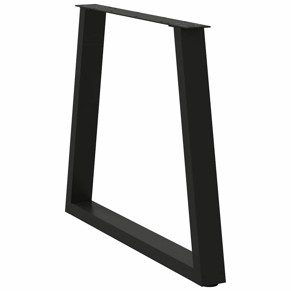 Pernas para mesa de jantar em v 3 peças, preto, 80x(72-73,3) cm, aço