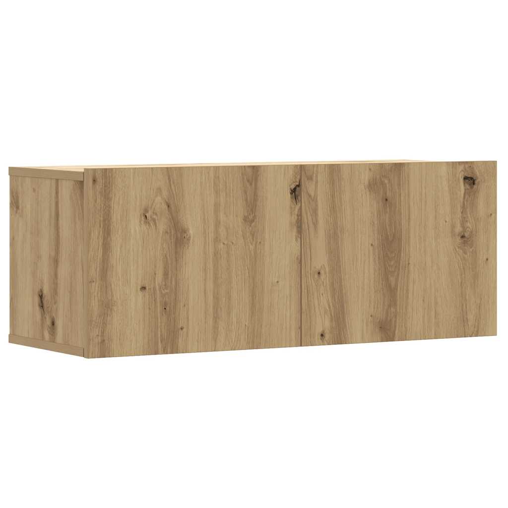 Conjunto de armário TV parede 6 pcs madeira carvalho artisiano