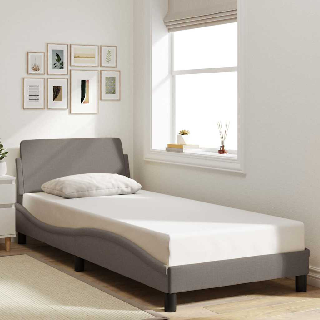 Estrutura de cama com cabeceira dover tecido 90x190 cm