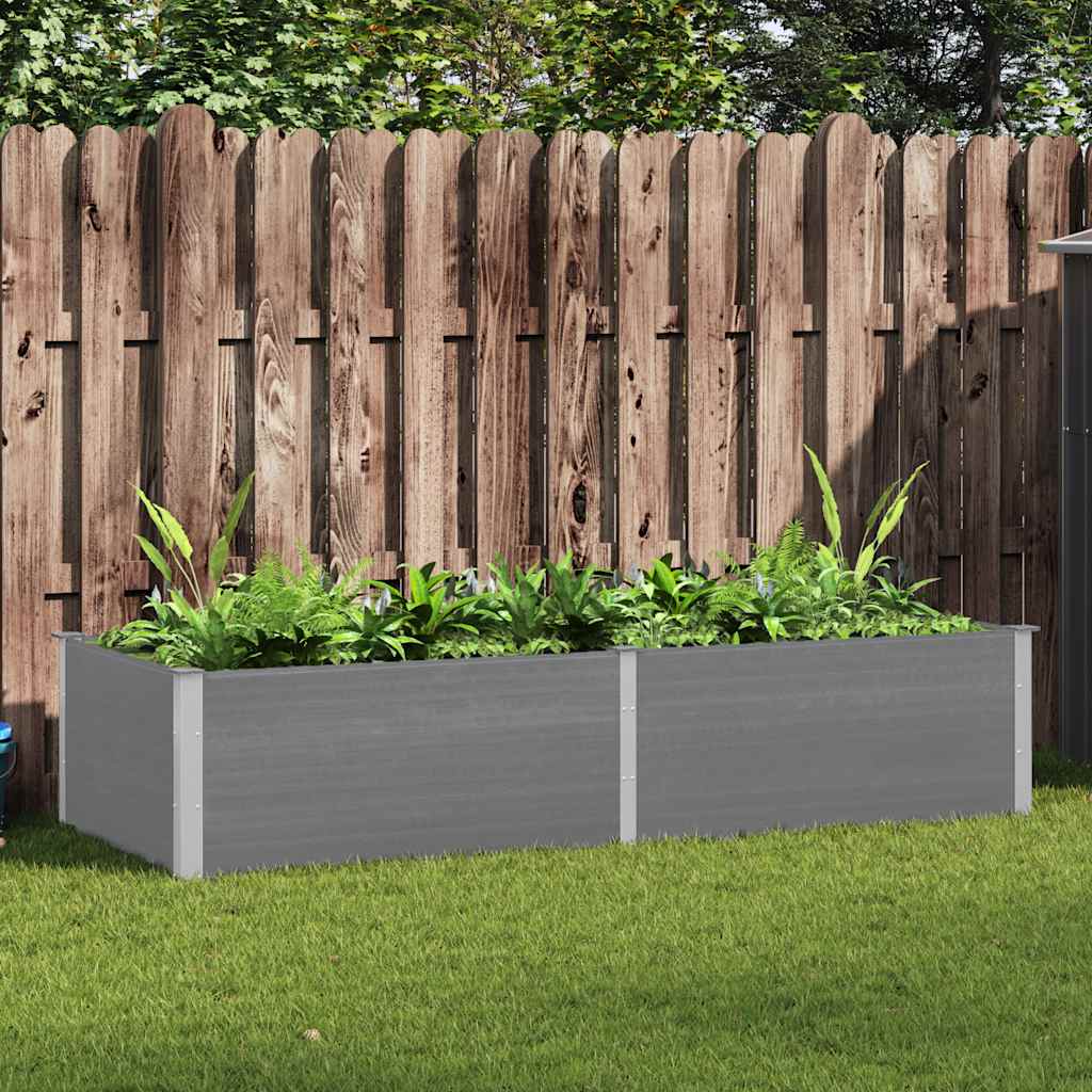 Canteiro elevado de jardim 250x100x54 cm wpc cinzento