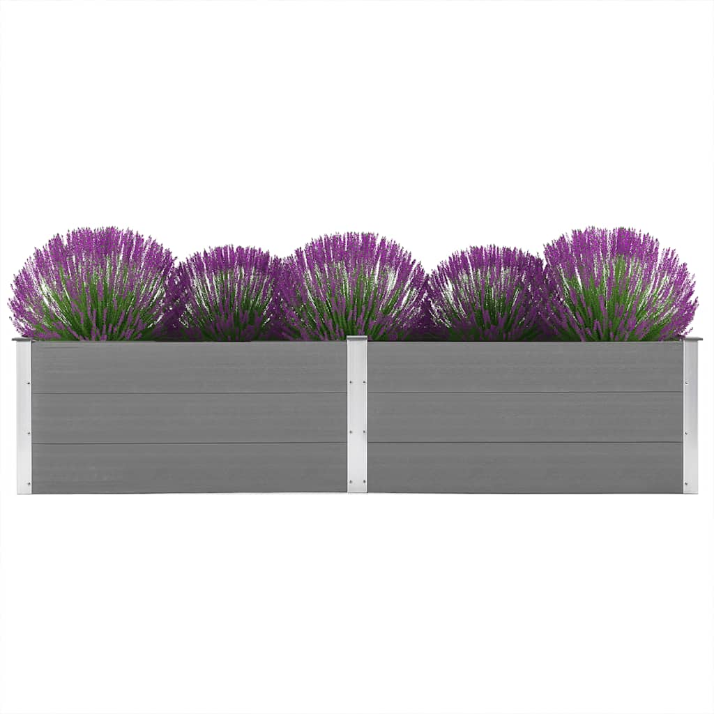 Canteiro elevado de jardim 250x100x54 cm wpc cinzento
