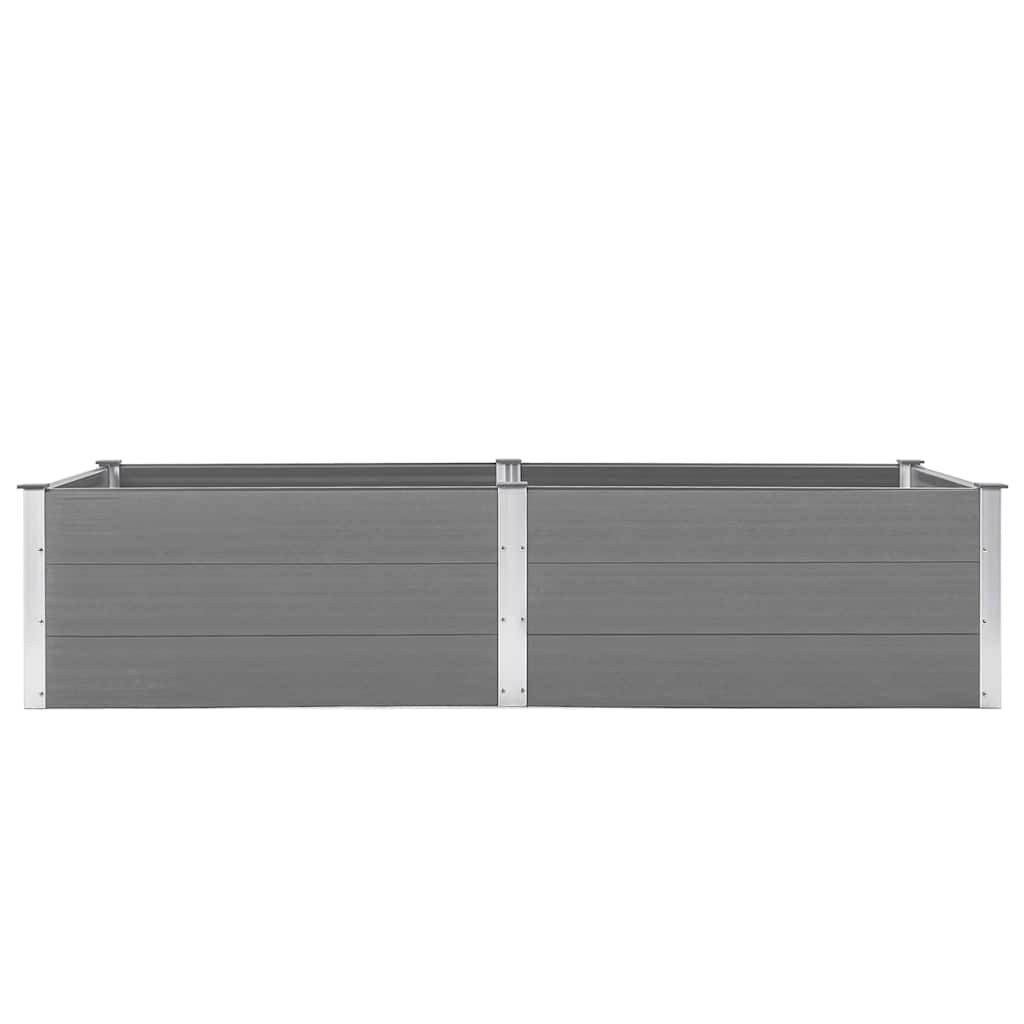 Canteiro elevado de jardim 250x100x54 cm wpc cinzento