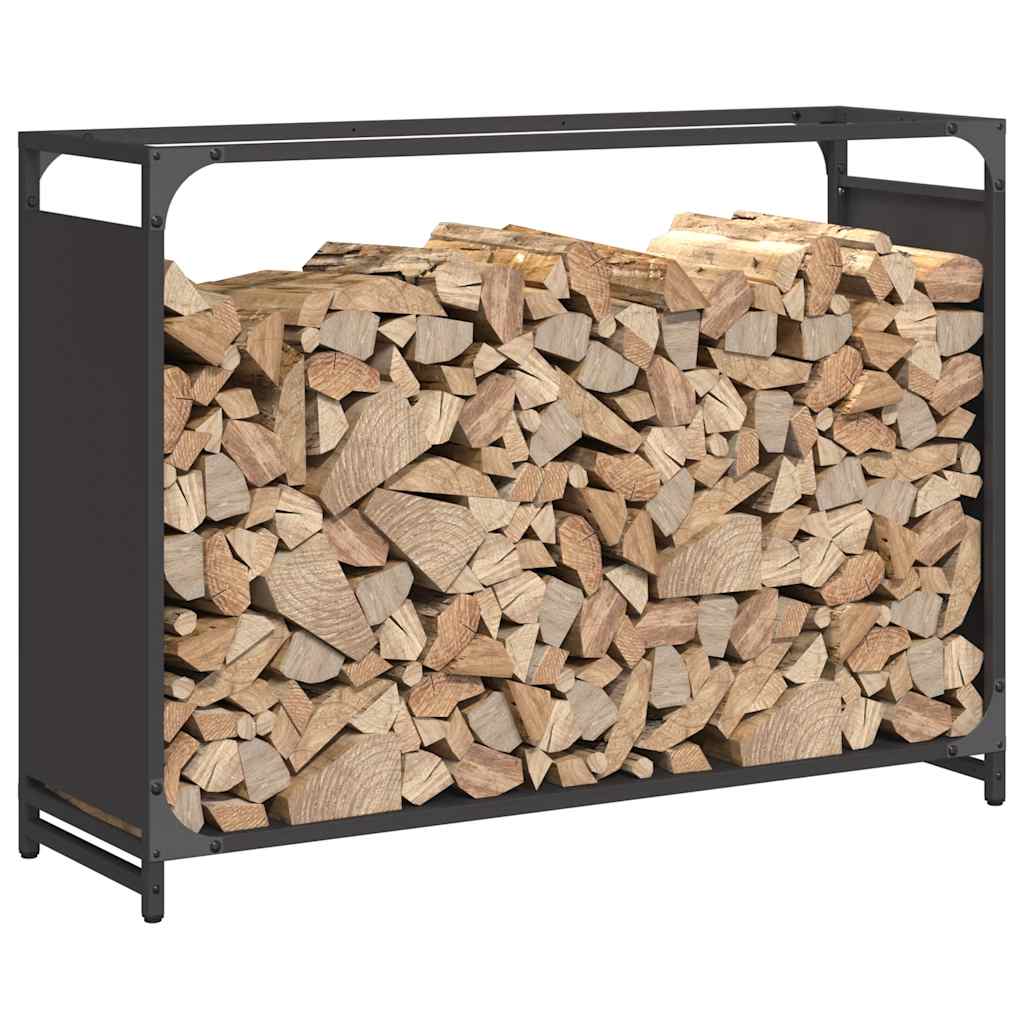 Suporte para lenha 90x28x65 cm aço laminado a frio preto