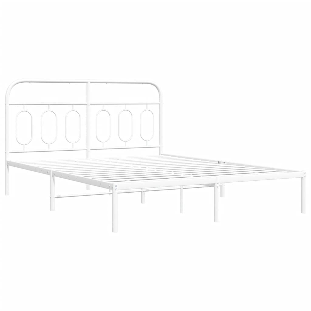 Estrutura de cama com cabeceira 140x200 cm metal branco