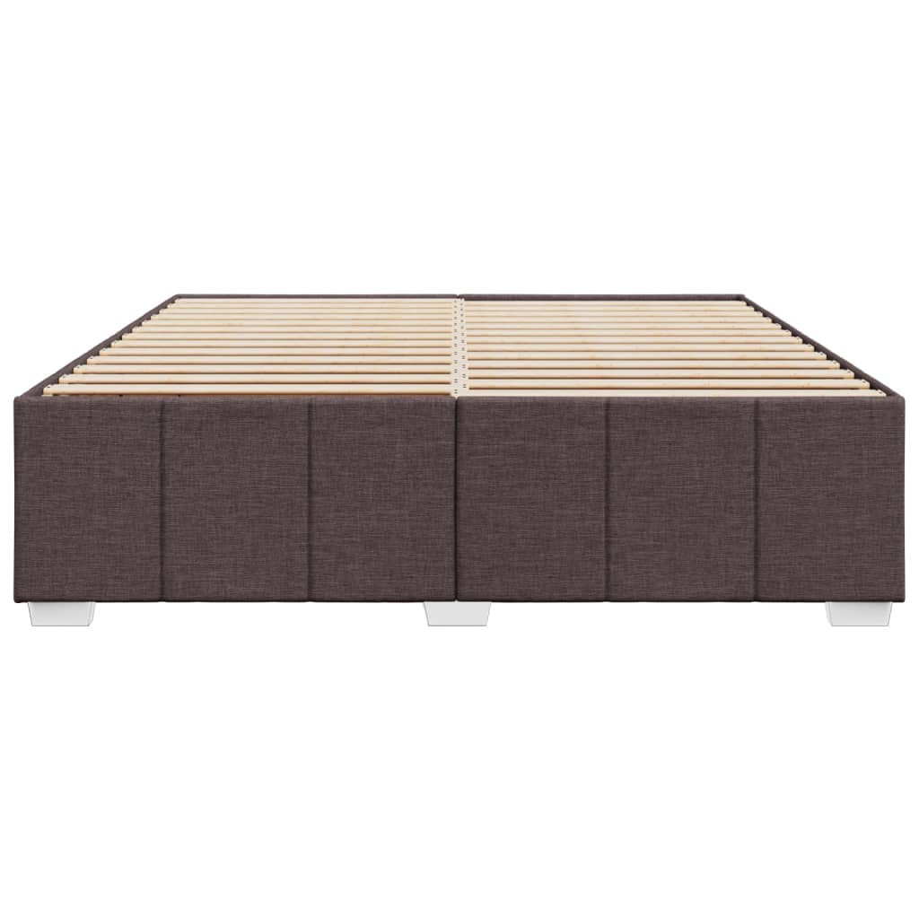 Estrutura de cama sem colchão 180x200 cm tecido castanho-escuro