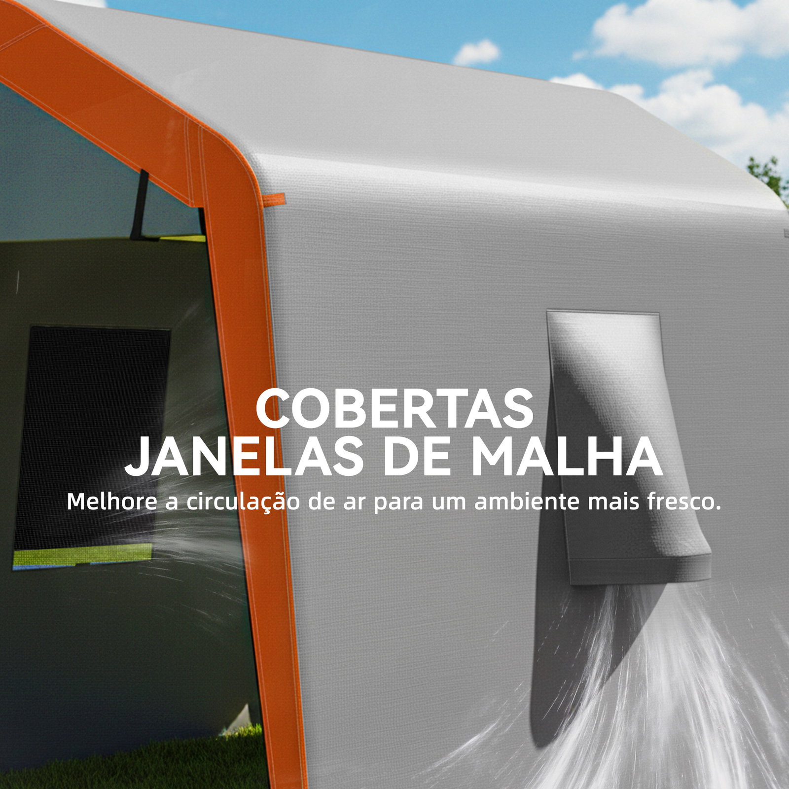 Tenda garagem portátil 2,4x1,8 m para carro impermeável com porta zipada e enrolável, janelas upf30+ cinzento claro
