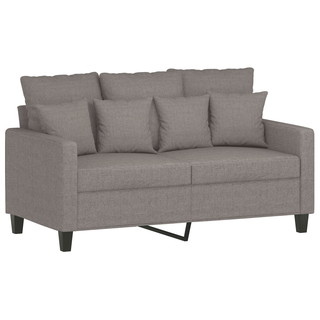 4 Pcs conjunto de sofás com almofadas tecido cinza-acastanhado