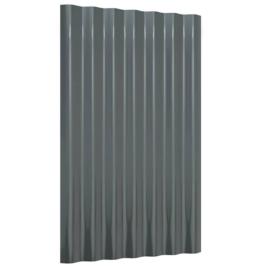 Painéis de telhado 36 pcs 60x36cm aço galvanizado antracite