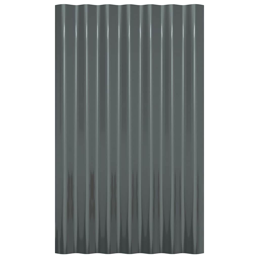 Painéis de telhado 36 pcs 60x36cm aço galvanizado antracite