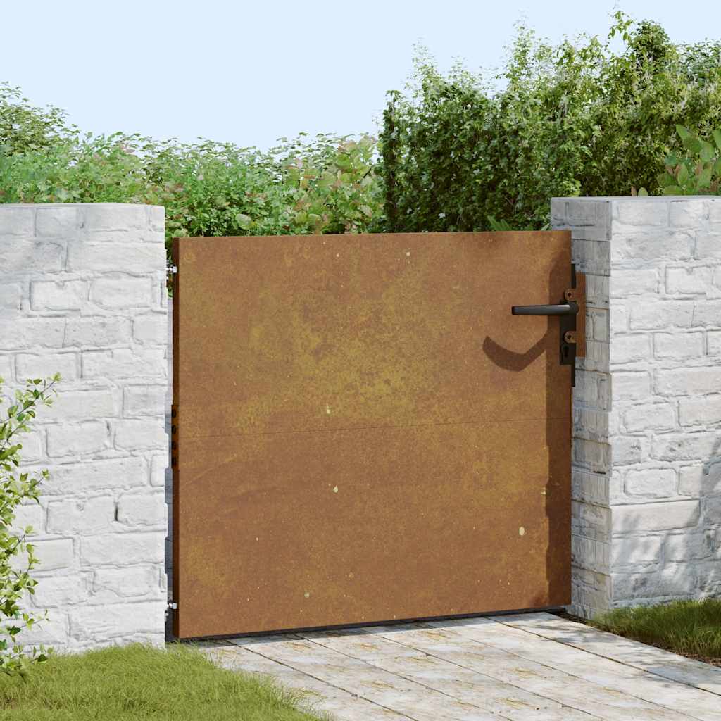 Portão de jardim 85x75 cm aço corten