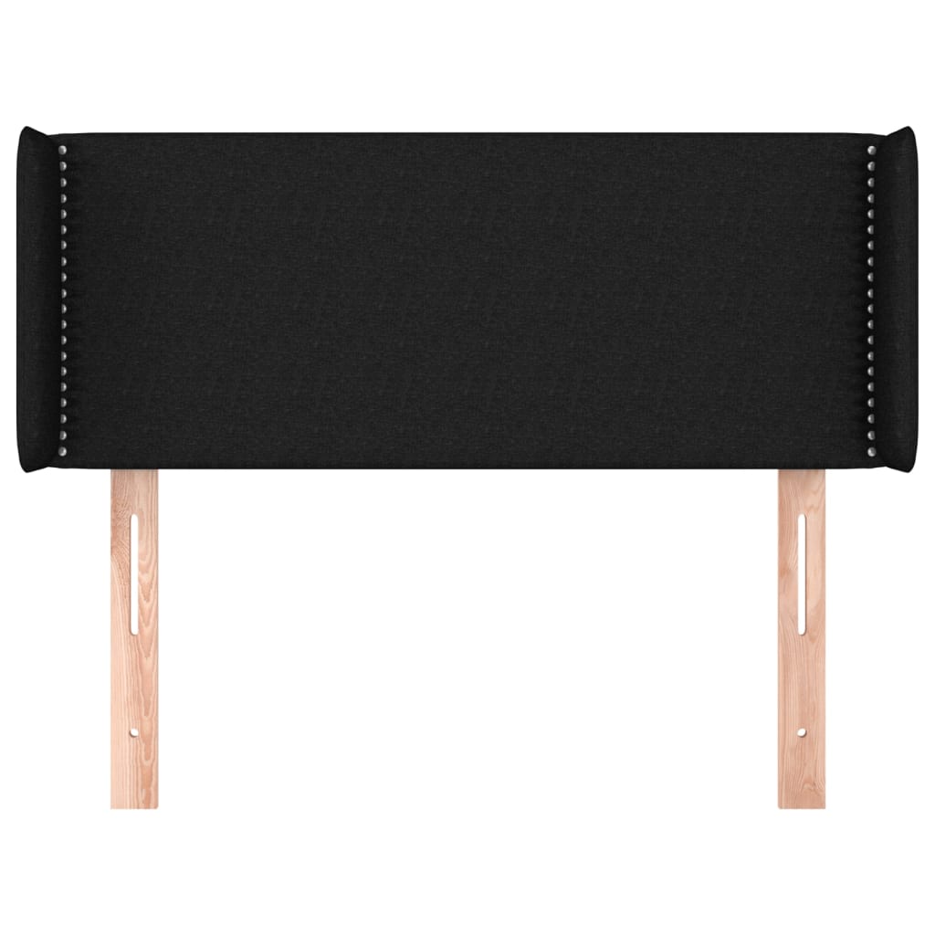 Cabeceira de cama c/ abas tecido 103x16x78/88 cm preto