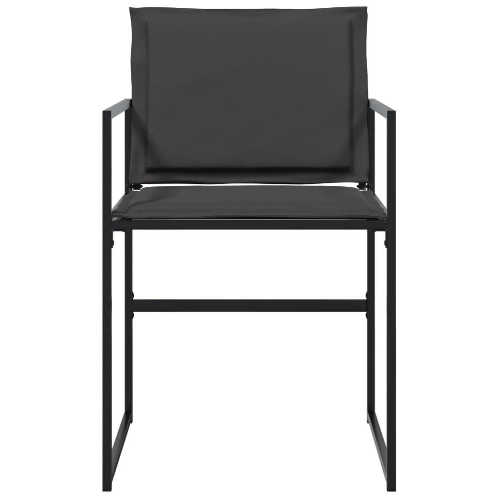 Cadeiras de jardim c/ almofadões 4 pcs aço e textilene preto
