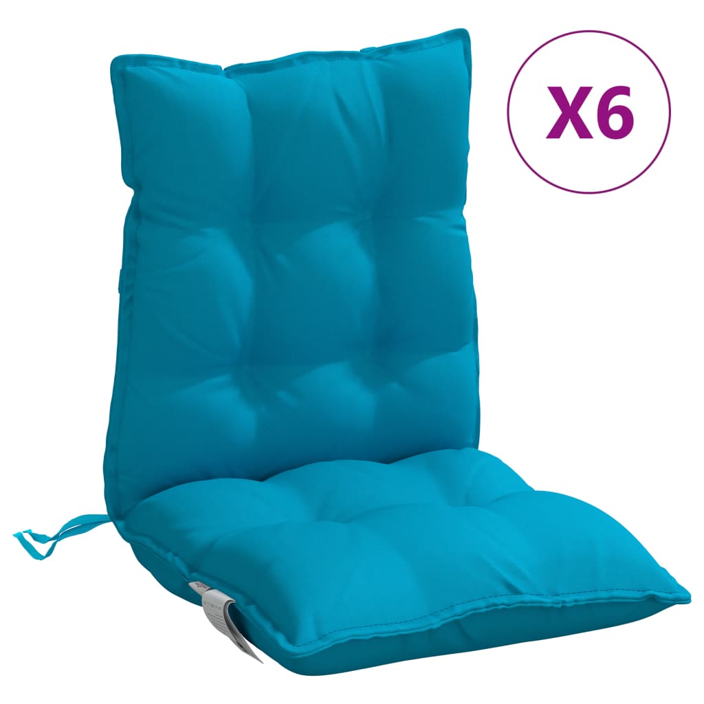 Almofadões cadeira encosto baixo 6 pcs tecido oxford azul-claro