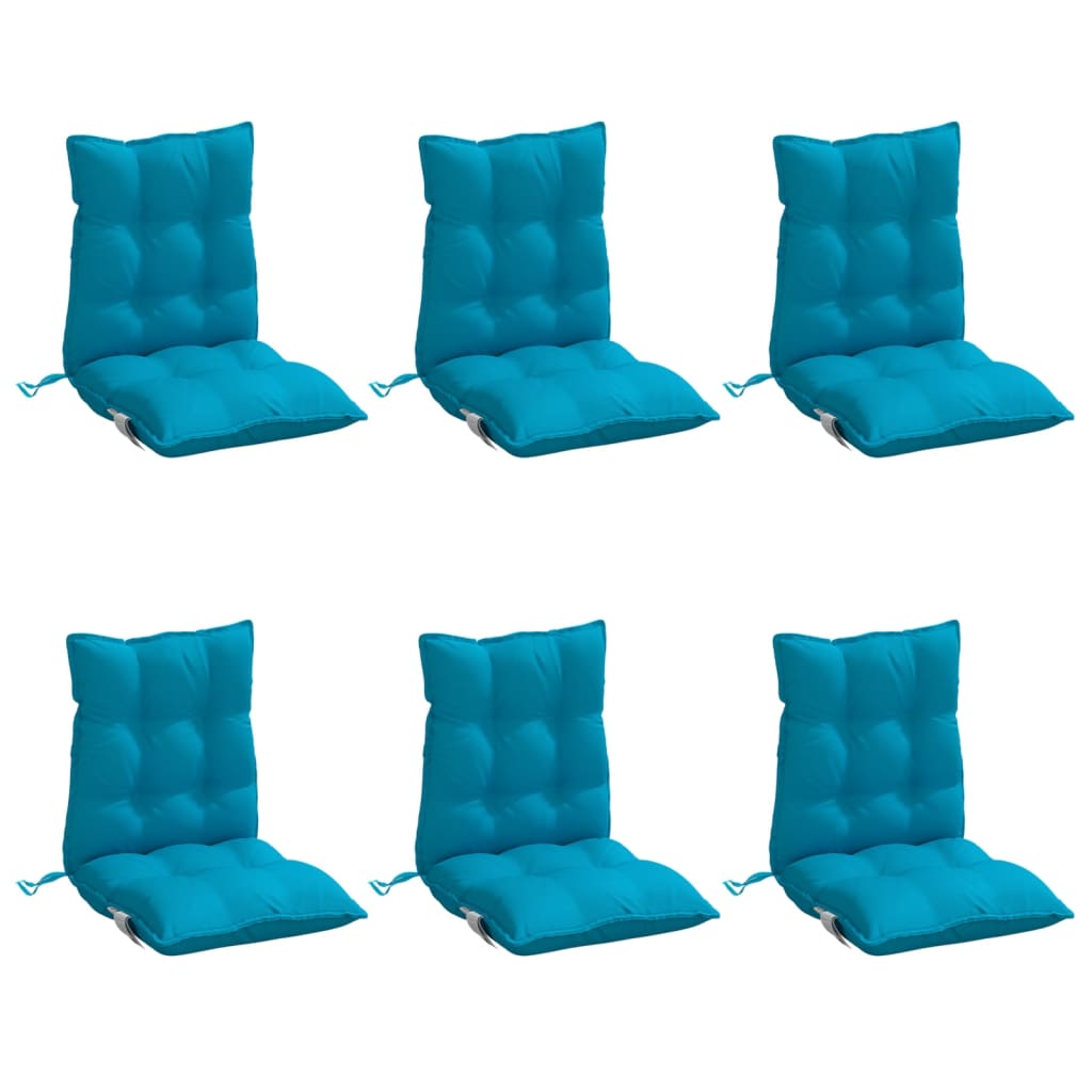 Almofadões cadeira encosto baixo 6 pcs tecido oxford azul-claro