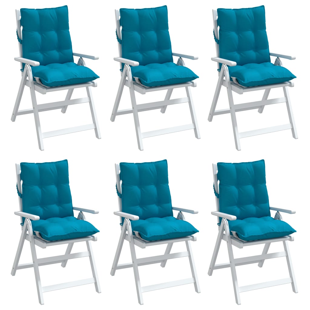Almofadões cadeira encosto baixo 6 pcs tecido oxford azul-claro