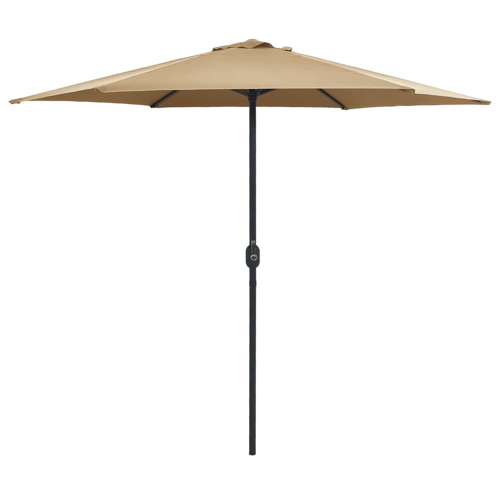 Guarda-sol jardim c/ poste alumínio 270x246cm cinza-acastanhado