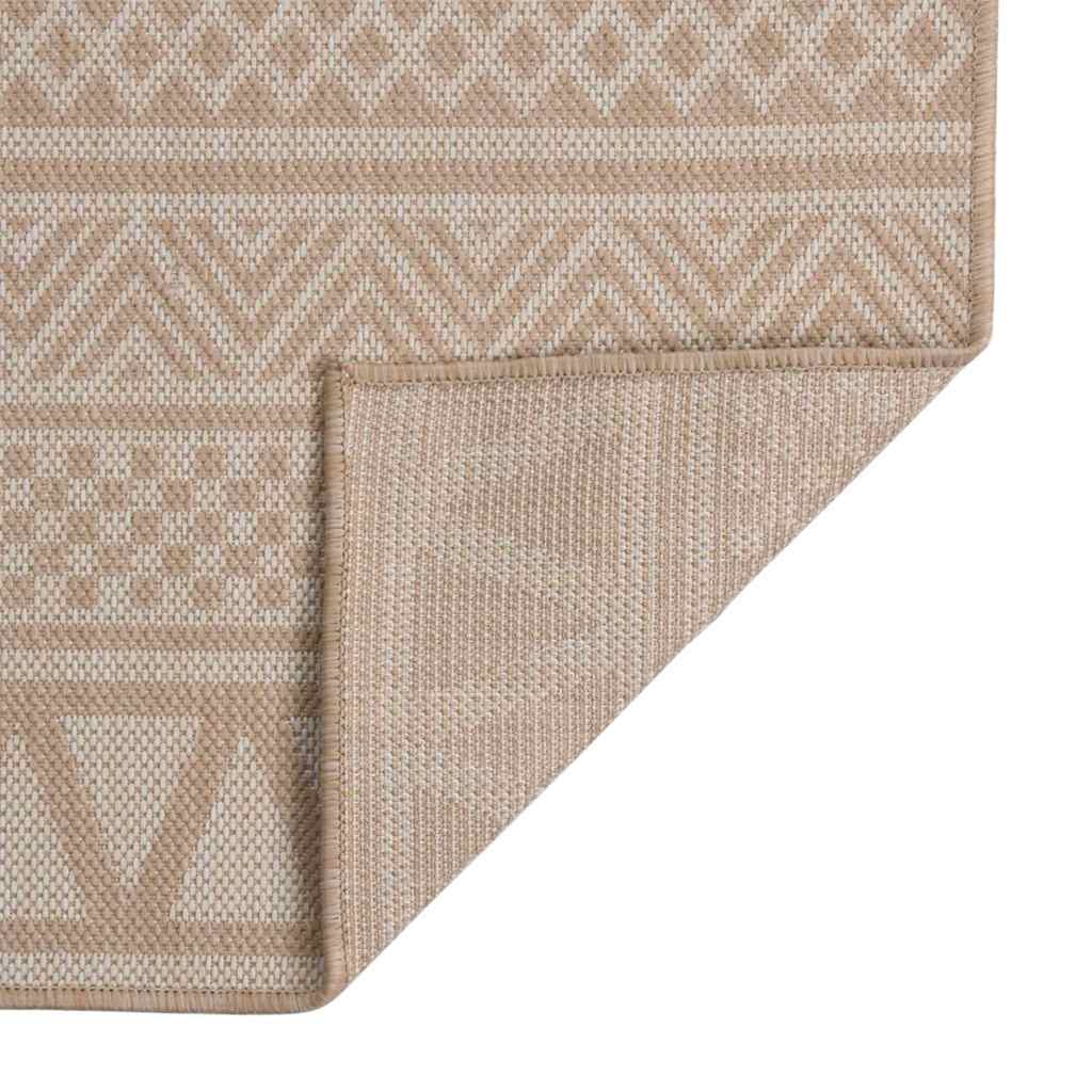 Tapete de tecido plano para exterior 80x150 cm riscas castanhas