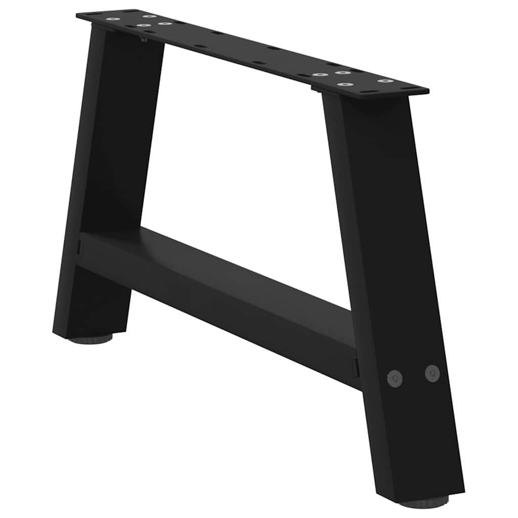 Pés para mesa de centro em formato a, 2 peças, preto, 70x(30-31) cm, aço